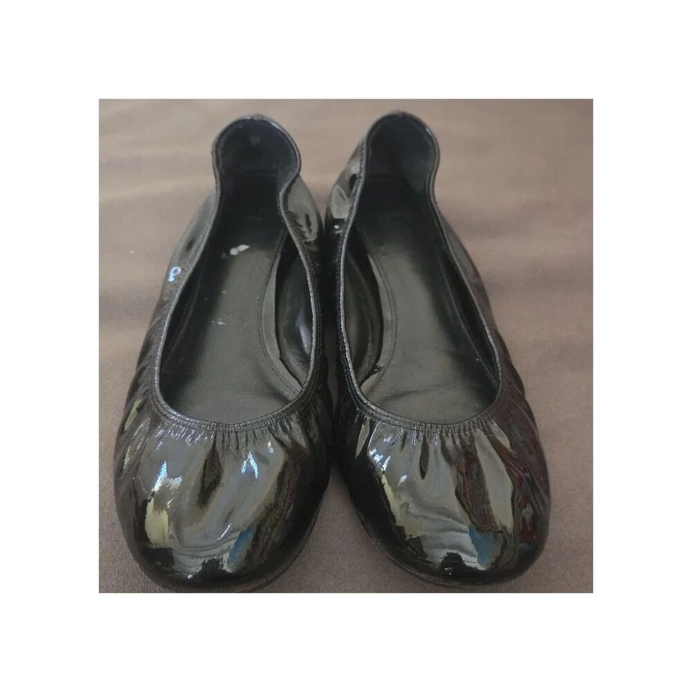 Lanvin Patent Leather Ballet Flats Round Toe Black Size 36 US 6